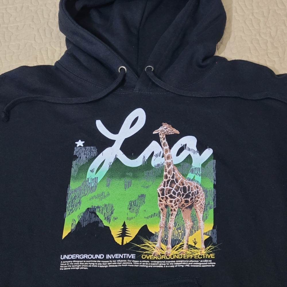 Retro LRG Underground Inventive Giraffe logo hoodie size M